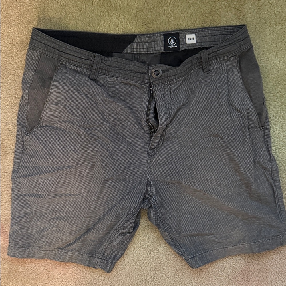 Volcom Men's Charcoal Flat Front Shorts